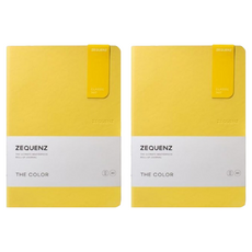 지퀀스 타임밸류 360 도트 더 컬러 노트 A5 L 100매입, 머스타드, 2개