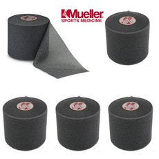 Mueller MWrap 언더랩 라켓 그립 스펀지 쿠션 테이핑 발목 손목 압박 부상방지 보호, 5개, 블랙