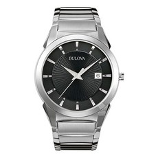 Bulova 클래식 쿼츠 남성용 손목시계 실버 스테인리스 스틸 (96B149), Bulova 클래식 쿼츠 남성용 손목시계 실버 스테인리