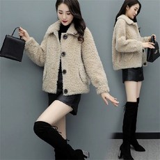 rigiu 여성 가을 겨울 오버핏 털잠바 후리스 뽀글이 점퍼 숏 코트 따뜻한 캐주얼 겨울 아우터 19156655 호 W2J8B4