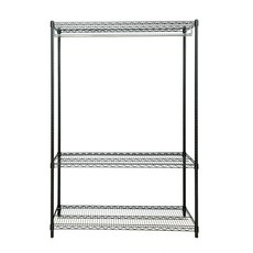 dayneeds 荷重型 120x45x180公分 三層單桿衣櫥(鎖管), 黑色