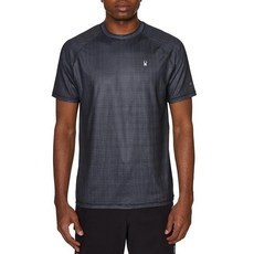 Spyder 남성용 반소매 래쉬가드 - 자외선 차단 기능이 있는 퀵 드라이 수영 셔츠 퍼포먼스 탑 블랙. XL