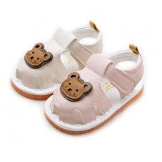 부끄러운 곰돌이 삑삑이 베이비 유아 돌아기 걸음마 샌들 여름신발