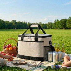 IKNOE 캠핑 피크닉 보온 보냉 백 대용량 30L, 1개, 베이지