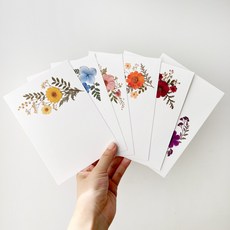 압화 프린팅 엽서 12장 세트 캘리그라피 엽서, 1팩, 혼합