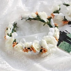 조화 꽃 화관 플라워 웨딩 브라이덜 촬영용 화관 결혼식 헤어밴드 리마인드 셀프촬 영화관 돌잔치 스몰
