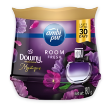 Ambipur 8가지 실내 방향제 젤 다우니 섬유 옷장 탈취, 룸프레쉬 다우니 미스티크(퍼플), 3개, 180g
