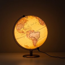 復古地球儀檯燈，地理學習裝飾檯燈，臥室書房客廳裝飾，探索世界，增添生活情趣, 米色