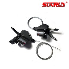 선런 SL-30 3x7단 인덱스 변속레버 시마노호환, 블랙, 좌측3단, 1개