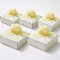 미담 크리스탈 보자기 선물 포장용 30x30cm, 5개, 노랑