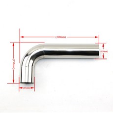 차량 노즐 스틸 90 광택 도 머플러 38mm 304 엘보 용접 스테인레스 배기 파이프, 63mm 200mmx300mm, 1개, 63mm 150mmx300mm