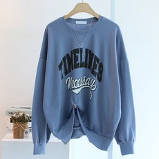 에스제이룩 여성용 롤라인박스 오버핏 빅사이즈 맨투맨티셔츠