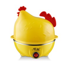 링루이 계란찜기 미니 다기능 계란찜기 스테인리스 스틸 가정용 이중 계란찜기 아침 식사 기계 소형 가전, 2-59개, 닭머리 노란색 단층(작은 그릇 제외)