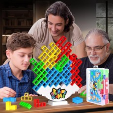 정품++ BBnote 48PCS Stack Game for Adult & Kids Tetra Board Tower Games Family Travel Party 2 Play, 정품++ BBnote 48PCS Stack Game f