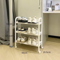 家用高顏值鞋子收納架 帶輪子多層鞋架 學生宿舍必備鞋櫃 桌下收納鞋子架, 1個, 三層升級款-帶滑輪【可放6雙鞋子】