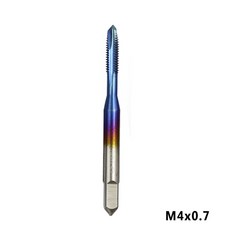 XCAN 1pc M2 M6 나노 블루 코팅 나사 탭 고속 강철 스트레이트 생크 드릴, 2pcs, M4x0.7