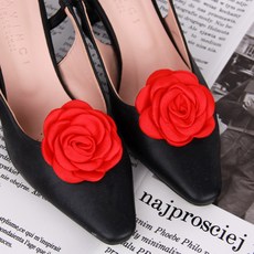 카멜리아 꽃 코사지 레드 6cm