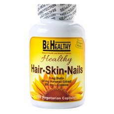 Be Healthy 生物素&馬尾草萃取素食膠囊, 120顆, 1罐