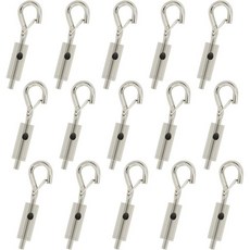 1/16-3/32 아연 도금/304/316 스테인리스 스틸 케이블 가이드 와이어 로프 라이트 걸이식 서스펜션 액세서리 팩-15용 휴대용 후크 앤 아이 턴버클 장력, 팩-15, 1개