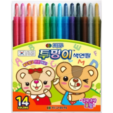 지구화학 투명이 샤프식 색연필, 14색, 4개