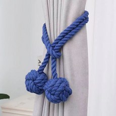 【문예 전원풍】커튼밴드 홀커튼밴드 면끈밴드 끈끈끈끈끈끈끈끈 북유럽, 보람-더블 볼, 2대 4개입, 1개