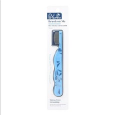 寵物臉部弧形梳 狗狗貓咪專用小梳子 細密針齒去浮毛防跳蚤 眼周口鼻局部打理神器, 1個, 弧形刷, 藍色