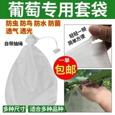 葡萄專用套袋 兩用設計 防蟲防鳥網袋 無紡布透氣袋, 1個, 常規款抽繩紮口防蟲鳥啄食透氣,50個袋18*22CM能套753剋內