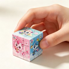 유아장난감 캐릭터 여아 생일선물 어린이 두뇌발달 큐브 교육완구 어린이 큐브 5.7 cm, 1개, PINK