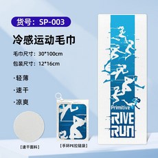 【戶外運動專用】健身跑步防暑吸汗冰感降溫運動毛巾數碼印花速幹巾SP-00330*100【PVC登山袋】, 1個, SP-003:30*100【PVC登山袋】