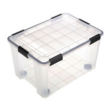 KEYWAY 聯府 FINE防潮整理箱55L 2入組 KT55 附輪 EVA膠圈 衣物收納 台灣製, 透明, 2個