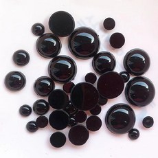 玩偶眼睛 動物眼珠 DIY手工材料 黑色平底半圓珠子 鈎毛綫針織配件, 1個, 10毫米【50個裝】