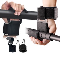 握力鈎 護腕鉤 助力鈎 吊單槓助力鈎 引體嚮上輔助 健身啞鈴槓鈴 上單槓手套 健身運動器材, 黑色, 1個