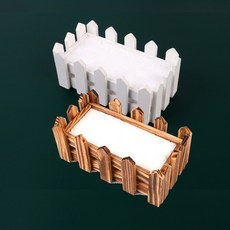 사각 울타리 조화 화분, 1개, 브라운(소)