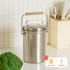 FASEN 음식물 쓰레기통 다기능 304 스텐 가정용 주방 냄새차단 3L 대용량 탁상용 쓰레기통, 1개, 스테인리스