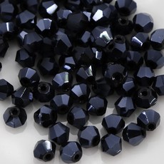 크리스탈 비즈 주판알 4mm 메탈 AB 유리 마름모 비즈 공예 재료, 1세트, A6017. 블랙