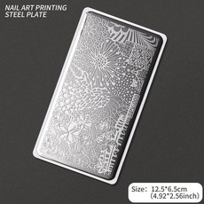 네일 템플릿 꽃 잎 스탬핑 플레이트 이미지 전송 기하학적 스테인레스 스틸 스텐실 아트 몰드 도구, 옵션30) TL-SPV009, 1개