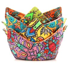 ROGITU 면 전자레인지용 볼 코지 전자레인지에 안전한 핫 홀더 수프 코지 보울 패드(M), D, 1개