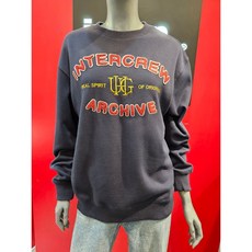 인터크루 부드럽고 따뜻한 루즈핏 융기모 부클 믹스 자수 맨투맨 티셔츠 SWITY4TM03ADY