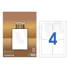 B1 폼텍 물류관리용 라벨 LQ3118 4칸 20매, 9999