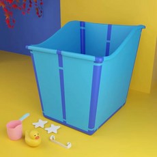 원터치 접이식욕조 반신욕기 욕조 간이 성인 이동식, 1개, H. 블루용