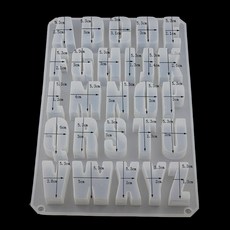 소문자 영문 글자 몰드 키트 알파벳 펜던트 UV 수지 실리콘 몰드, 분명한, B