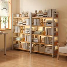 하이퍼랙 E0등급 칸높이업그레이드 철제 거실 책장, 5단, 화이트