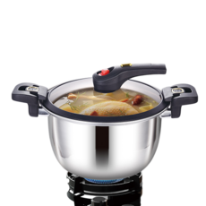 微壓鍋 SUS304不鏽鋼材質 5.0Kpa微壓技術 雙鎖安全設計, Stainless Steel, 1個, 5.5L