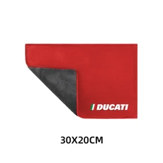 Motorcycle Suede Wash Towel Microfiber Cleaning Rag Cloth For Ducati Panigale Diavel Superleggera V4, 01 B-red 20cm
