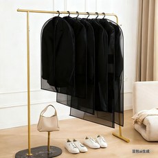 DFMEI 歐根紗光澤透氣皮草衣服防塵罩刺繡大衣收納袋真絲羊絨掛袋保護罩, 1個, 1個裝