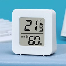 브리즈나래 미니 디지털 온습도계 화이트 온도습도계 온도측정기 실내 온습도측정기, 1개