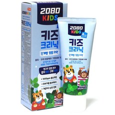 2080 키즈 크리닉 치약 달지않은 순한 민트맛, 80g, 3개