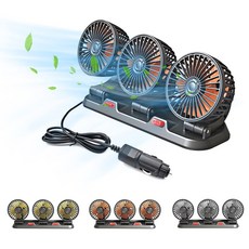 YAYAMIYA 5v 12v24v (12V 차용 선풍기 3마리 차재 팬 360°회전 가능＋180°상하 조정