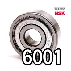 베어링 6000 6001 6002 6003 ZZ 깊은 홈 볼베어링 소형 미니 베아링 계양 보쉬 대우 수리 에어공구 부품 부속 자전거 인라인 스케이트 프린터 RC카 자동차 릴 낚시대, 국산 베어링 6001, 1개
