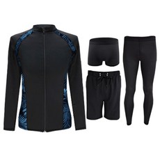 Surfrider 5件全套男款印花拉鍊式防曬衣 大尺碼 SURFRIDER